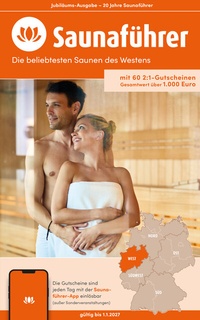 Abbildung von: Westen NRW Saunaführer - Die 60 beliebtesten Saunen für den Westen / für NRW - Druck- und Verlagshaus Wiege GmbH - Verlag Edition 1.6