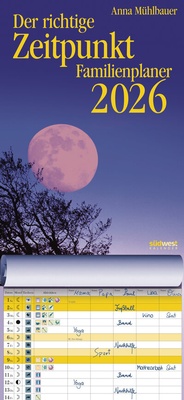 Abbildung von: Der richtige Zeitpunkt Familienplaner 2026 - Monats-Wandkalender zum Aufhängen, mit Spiralbindung, 22,4 x 48,5 cm - Südwest