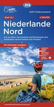Cover: BVA ADFC Radtourenkarte Niederlande Nord, mit Knotenpunkten 1:150.000 - BVA Karten und B&uuml;cher