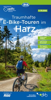 Abbildung von: ADFC-Regionalkarte Traumhafte E-Bike-Touren im Harz, 1:75.000, mit Tagestourenvorschlägen, reiß- und wetterfest, GPS-Tracks Download - BVA BikeMedia