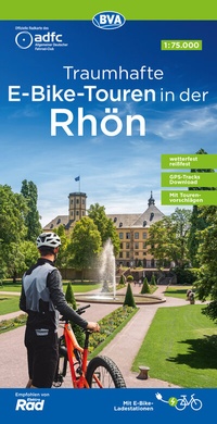 Abbildung von: ADFC-Regionalkarte Traumhafte E-Bike-Touren in der Rhön, 1:75.000, mit Tagestourenvorschlägen, reiß- und wetterfest, GPS-Tracks-Download - BVA BikeMedia
