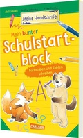 Cover: Mein bunter Schulstartblock: Buchstaben und Zahlen schreiben - Carlsen