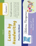 Cover: Handwriting Practice Workbook - United States of America, States and Capitals - Cursive, Level 1 - Memorescribe