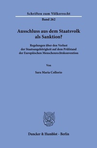 Abbildung von: Ausschluss aus dem Staatsvolk als Sanktion? - Duncker & Humblot