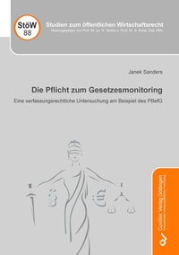 Abbildung von: Die Pflicht zum Gesetzesmonitoring - Cuvillier Verlag
