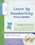Cover: Handwriting Practice Workbook - United States of America, States and Capitals - Cursive, Level 3 - Memorescribe