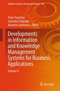 Enlarge image Cover: Developments in Information and Knowledge Management Systems for Business Applications - Springer