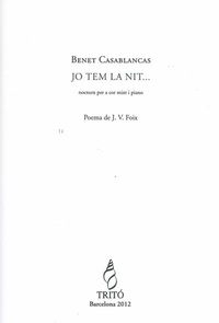 Abbildung von: Jo tem la nit, per a cot mixt i piano - Tritó