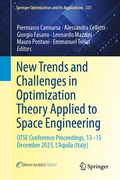 Cover: New Trends and Challenges in Optimization Theory Applied to Space Engineering - Springer
