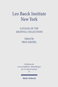 Cover: Leo Baeck Institute New York - Mohr Siebeck