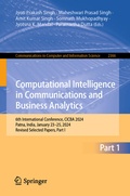Cover: Computational Intelligence in Communications and Business Analytics - Springer