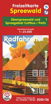 Abbildung von: Freizeitkarte Spreewald - 1 (Ausgabe 2025/26) - AD-Team