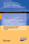 Cover: Information and Communication Technologies in Education, Research, and Industrial Applications - Springer