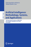 Cover: Artificial Intelligence: Methodology, Systems, and Applications - Springer