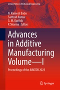 Cover: Advances in Additive Manufacturing Volume-I - Springer Nature Switzerland AG