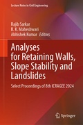 Cover: Analyses for Retaining walls, Slope Stability and Landslides - Springer Nature Switzerland AG