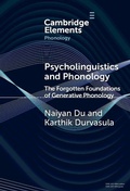 Cover: Psycholinguistics and Phonology - Cambridge University Press