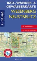 Abbildung von: Rad-, Wander- und Gewässerkarte Wesenberg, Neustrelitz - Havel von Ratzeburg bis zum Röblinsee - grünes herz