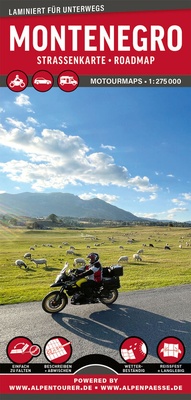 Abbildung von: MoTourMaps Montenegro Auto- und Motorradkarte 1:275.000 - MoTourMedia