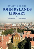 Cover: Bulletin of the John Rylands Library 100/2 - Manchester University Press