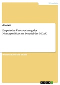Cover: Empirische Untersuchung des Montagseffekts am Beispiel des MDAX - GRIN Verlag