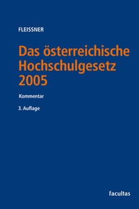 Abbildung von: Das österreichische Hochschulgesetz 2005 - Facultas