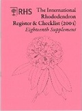 Cover: International Rhododendron Register & Checklist (2004) Eighteenth Supplement - Royal Horticultural Society