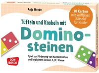 Abbildung von: Tüfteln und Knobeln mit Dominosteinen. 30 Karten mit kniffligen Rätseln für Kinder - Don Bosco Medien