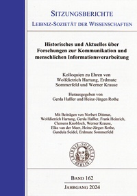 Abbildung von: Historisches und Aktuelles über Forschungen zur Kommunikation und menschlichen Informationsverarbeitung - trafo Wissenschaftsverlag