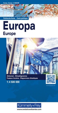 Abbildung von: Kümmerly+Frey Welt- und Kontinentkarte Europakarte politisch 1:4,5 Mio. - Hallwag Kümmerly+Frey