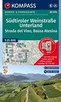 Abbildung von: KOMPASS Wanderkarte 074 Südtiroler Weinstraße, Unterland / Strada del Vino, Bassa Atesina 1:25.000 - KOMPASS-Karten