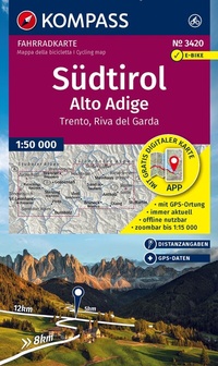 Abbildung von: KOMPASS Fahrradkarte 3420 Südtirol / Alto Adige, Trento, Riva del Garda (4 Karten im Set) 1:50.000 - KOMPASS-Karten