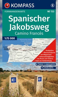 Abbildung von: KOMPASS Wanderkarte 133 Spanischer Jakobsweg, Camino Francés 1:100.000 - KOMPASS-Karten