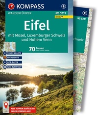 Abbildung von: KOMPASS Wanderführer Eifel mit Mosel, Luxemburger Schweiz und Hohem Venn, 70 Touren mit Extra-Tourenkarte - KOMPASS-Karten