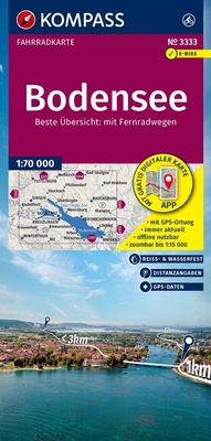 Abbildung von: KOMPASS Fahrradkarte 3333 Bodensee 1:70.000 - KOMPASS-Karten