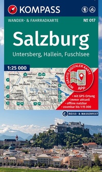 Abbildung von: KOMPASS Wanderkarte 017 Salzburg, Untersberg, Hallein, Fuschlsee 1:25.000 - KOMPASS-Karten