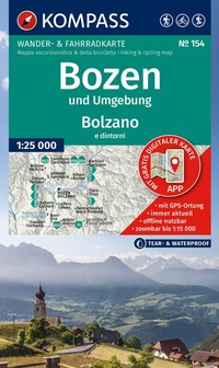 Abbildung von: KOMPASS Wanderkarte 154 Bozen und Umgebung / Bolzano e dintorni 1:25.000 - KOMPASS-Karten
