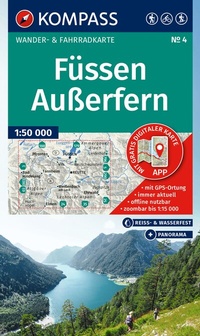 Abbildung von: KOMPASS Wanderkarte 4 Füssen, Außerfern 1:50.000 - KOMPASS-Karten