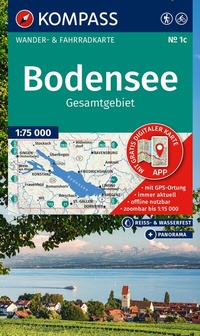Abbildung von: KOMPASS Wanderkarte 1c Bodensee Gesamtgebiet 1:75.000 - KOMPASS-Karten