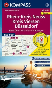Abbildung von: KOMPASS Fahrradkarte 3211 Rhein-Kreis Neuss, Kreis Viersen, Düsseldorf 1:50.000 - KOMPASS-Karten