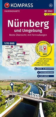 Abbildung von: KOMPASS Fahrradkarte 3343 Nürnberg und Umgebung 1:70.000 - KOMPASS-Karten