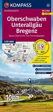 Abbildung von: KOMPASS Fahrradkarte 3345 Oberschwaben, Unterallgäu, Bregenz 1:70.000 - KOMPASS-Karten
