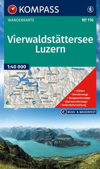 Abbildung von: KOMPASS Wanderkarte 116 Vierwaldstättersee, Luzern 1:40.000 - KOMPASS-Karten