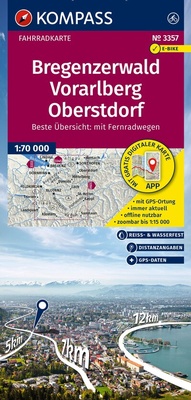 Abbildung von: KOMPASS Fahrradkarte 3357 Bregenzerwald, Vorarlberg, Oberstdorf 1:70.000 - KOMPASS-Karten