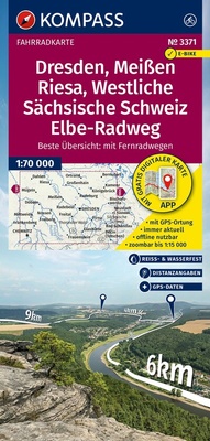Abbildung von: KOMPASS Fahrradkarte 3371 Dresden, Meißen, Westliche Sächsische Schweiz 1:70.000 - KOMPASS-Karten