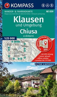 Abbildung von: KOMPASS Wanderkarte 059 Klausen und Umgebung / Chiusa e dintorni 1:25.000 - KOMPASS-Karten