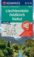 Cover: KOMPASS Wanderkarte 21 Liechtenstein, Feldkirch, Vaduz 1:50.000 - KOMPASS-Karten