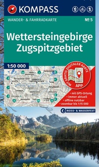 Abbildung von: KOMPASS Wanderkarte 5 Wettersteingebirge, Zugspitzgebiet 1:50.000 - KOMPASS-Karten
