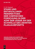 Cover: Stand und Entwicklungsperspektiven der chemischen Forschung in der AdW der UdSSR an der Schwelle des zehnten Planjahrf&uuml;nfts - De Gruyter