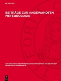 Cover: Beitr&auml;ge zur angewandten Meteorologie - De Gruyter